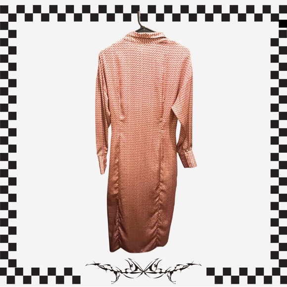 ZARA Floral Button Up Maxi Dress Tan Pink Boho Cottagecore Western Festival - Picture 3 of 5